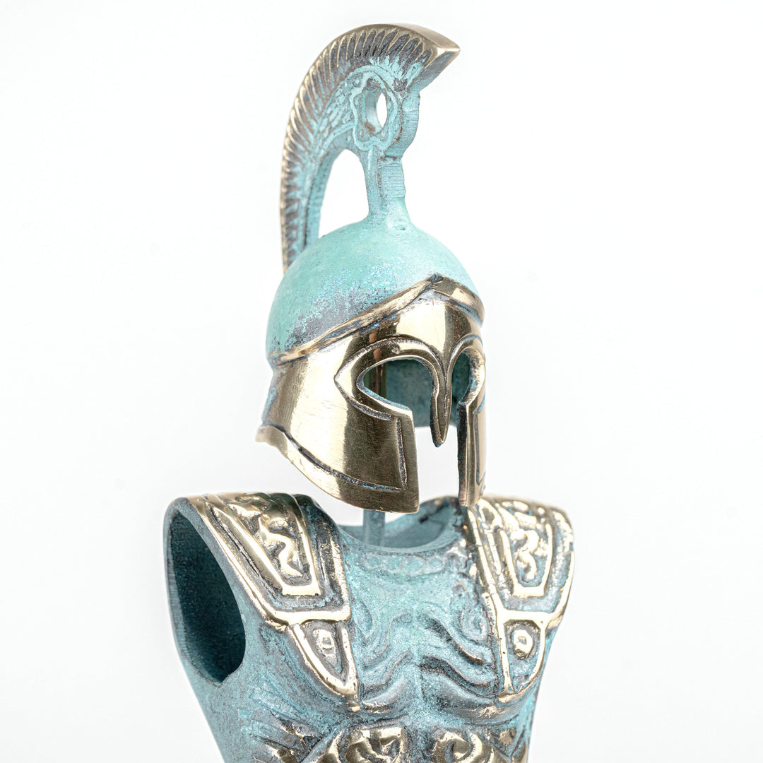 Estatua de armadura griega — hoplita espartano Leónidas (Escultura de latón)