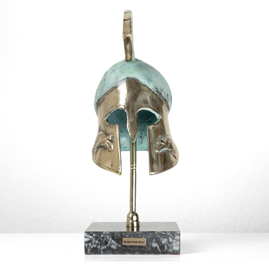 Estatua de casco hoplita griego (Escultura de latón)
