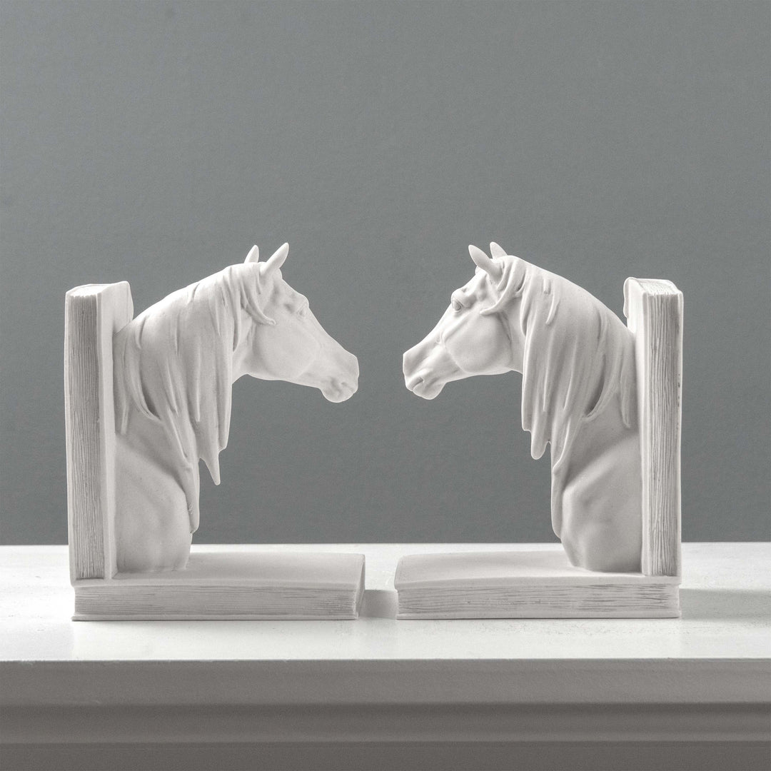 Sujetalibros con cabeza de caballo – Pareja de bustos ecuestres