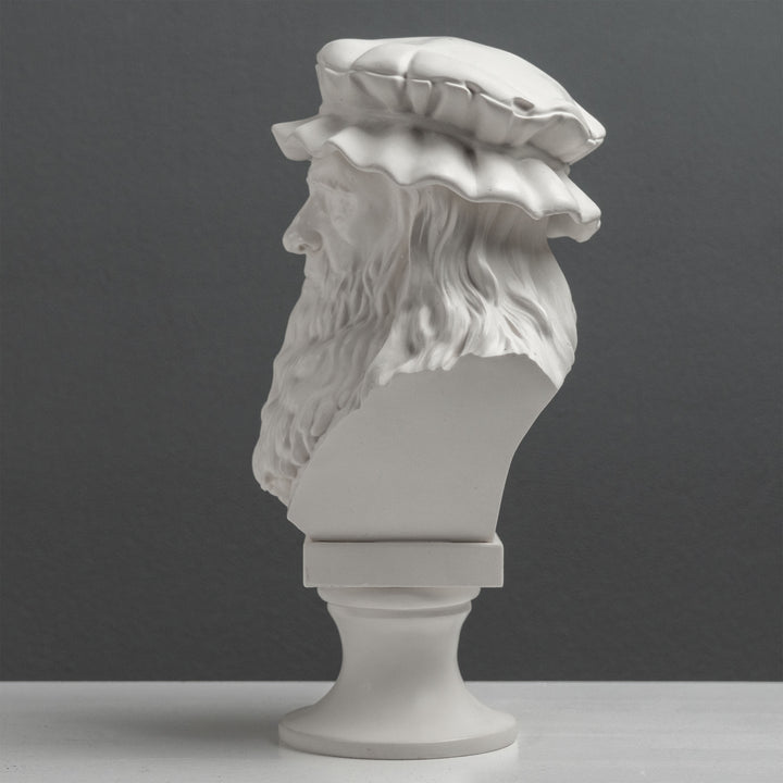 Busto de Leonardo da Vinci – Maestro del Renacimiento (Estatua Blanca)