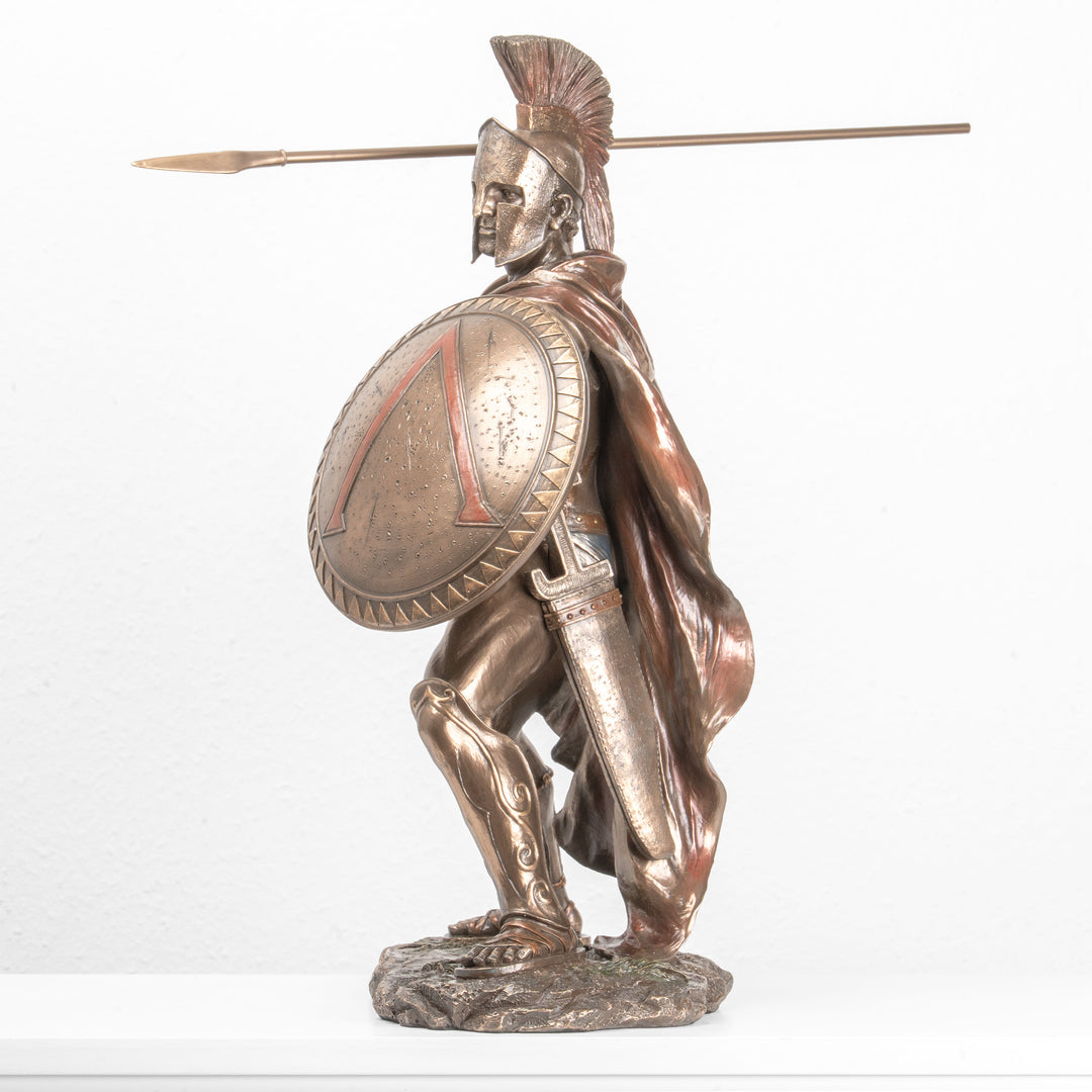 Escultura de Leónidas Guerrero Griego – Héroe de las Termópilas (Grande, Estatua de Bronce en Frío)