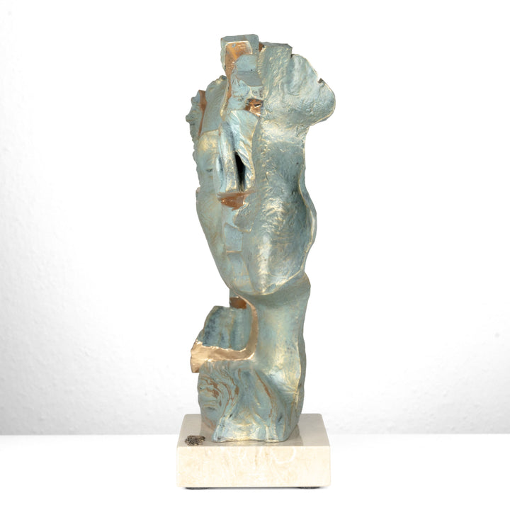 Escultura Amantes "Approaching Kiss" de Anglada sobre Base de Mármol