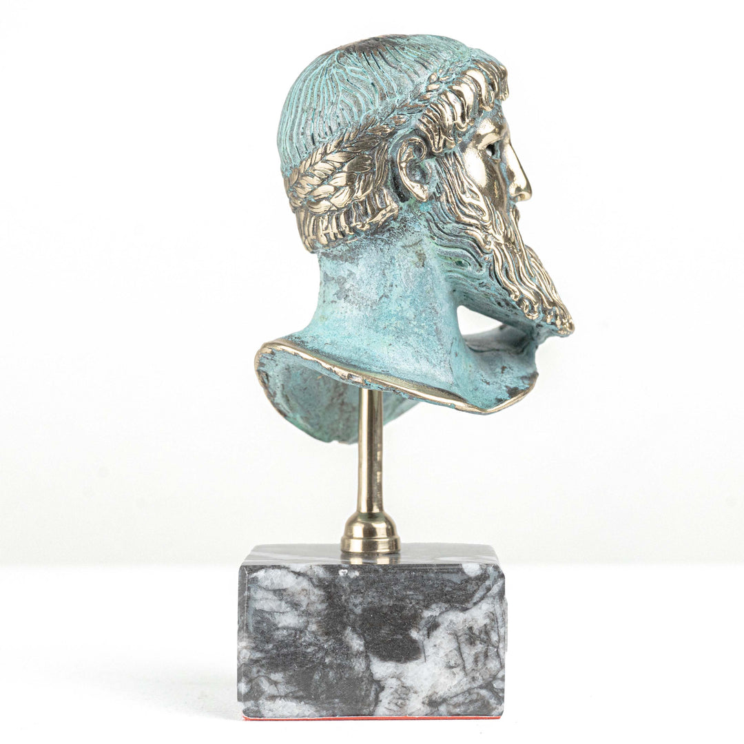 Estatua de busto de Poseidón — dios griego del mar (Escultura de latón)