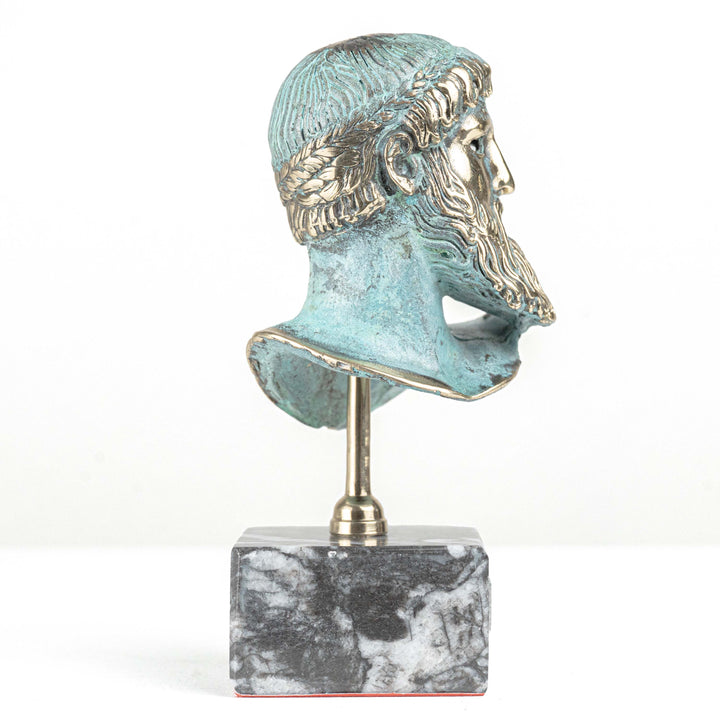 Estatua de busto de Poseidón — dios griego del mar (Escultura de latón)