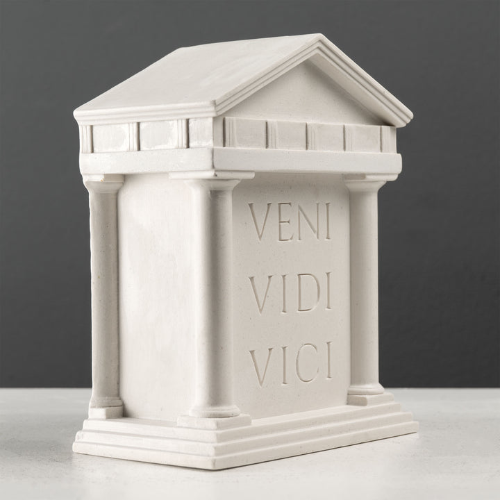 Sujetalibros Veni Vidi Vici – Escultura de templo romano
