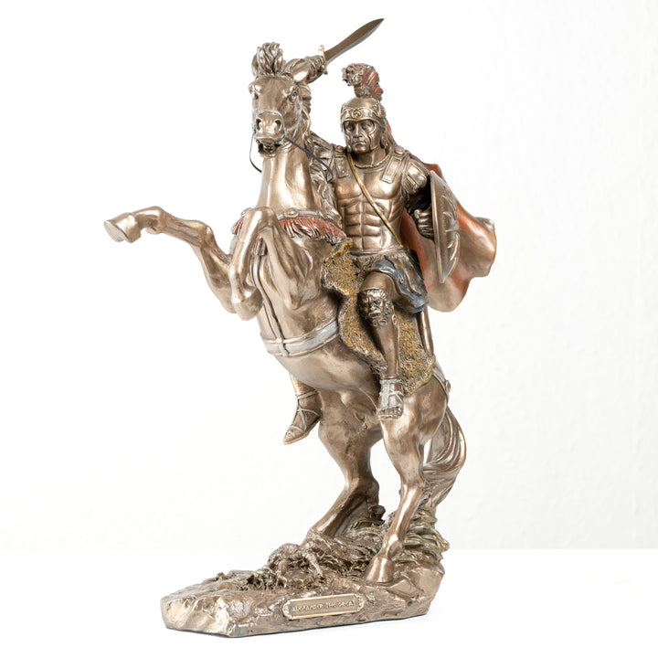 Estatua de Alejandro Magno a caballo (escultura de bronce moldeado en frío)