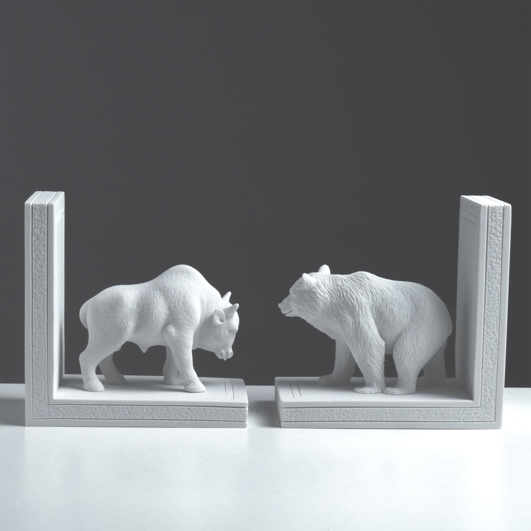 Sujetalibros Toro y Oso — Símbolos de Fuerza y Equilibrio