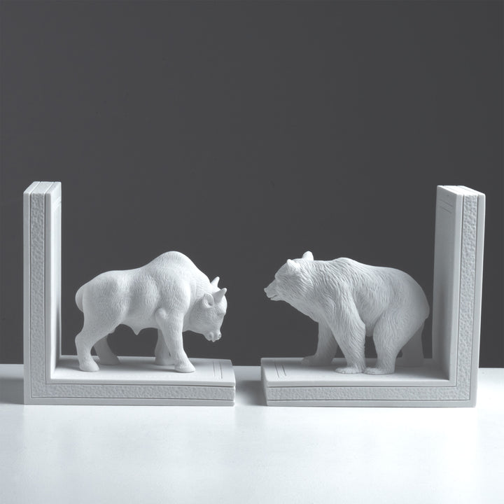 Sujetalibros Toro y Oso — Símbolos de Fuerza y Equilibrio