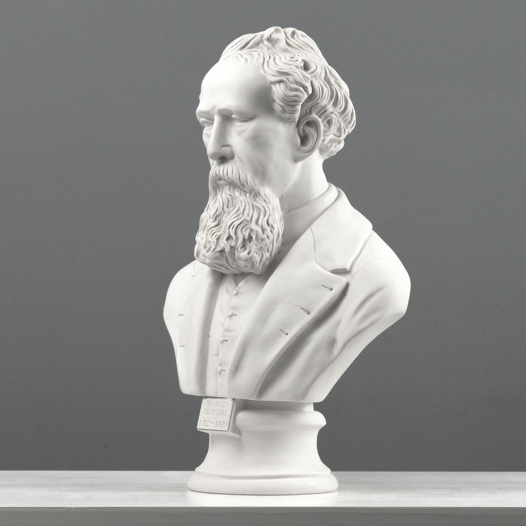 Escultura de busto de Charles Dickens – Estatua del escritor inglés