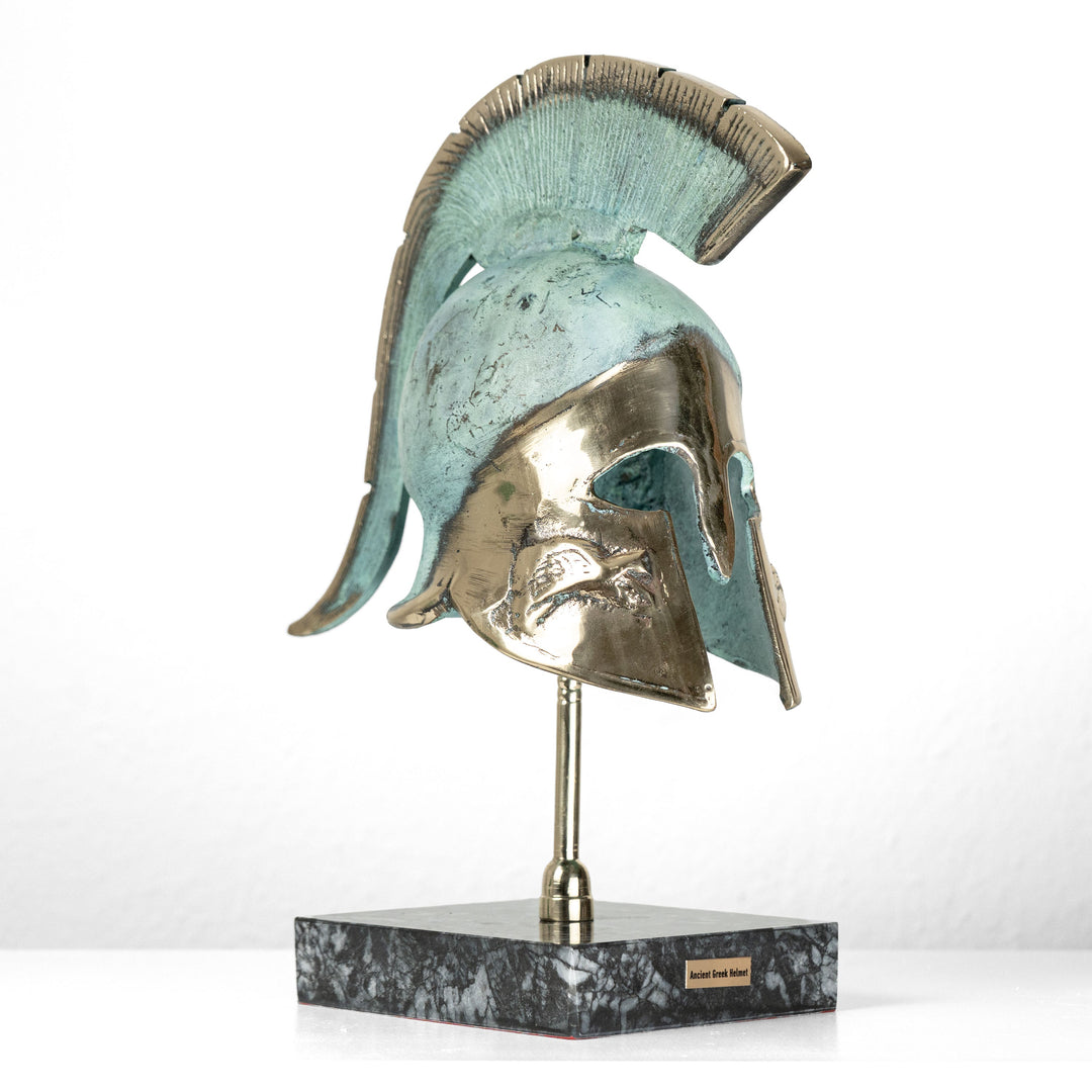 Estatua de casco hoplita griego (Escultura de latón)