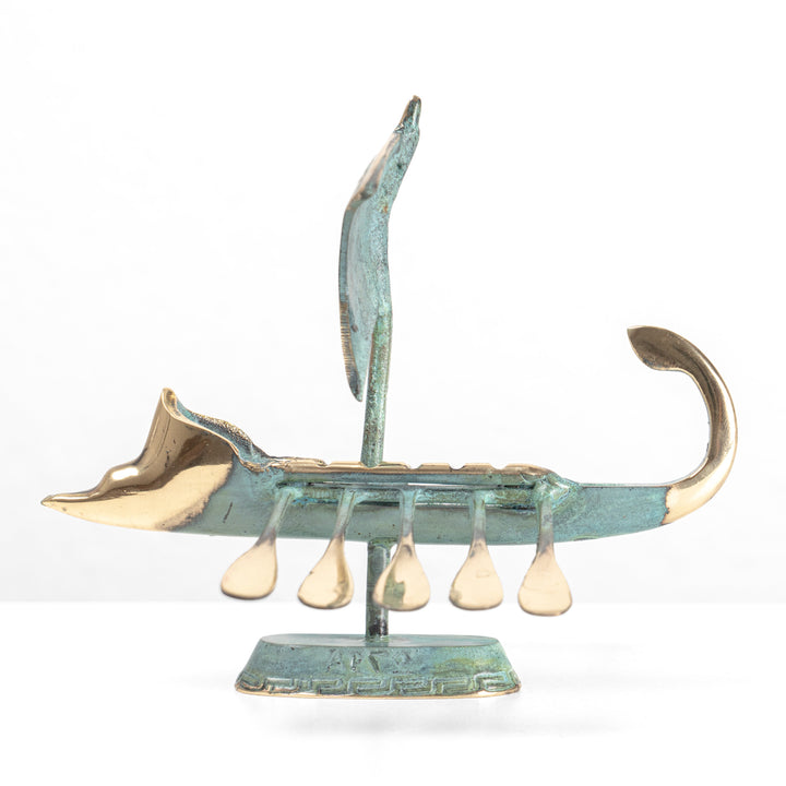 Escultura de barco de guerra griego (Trirreme)