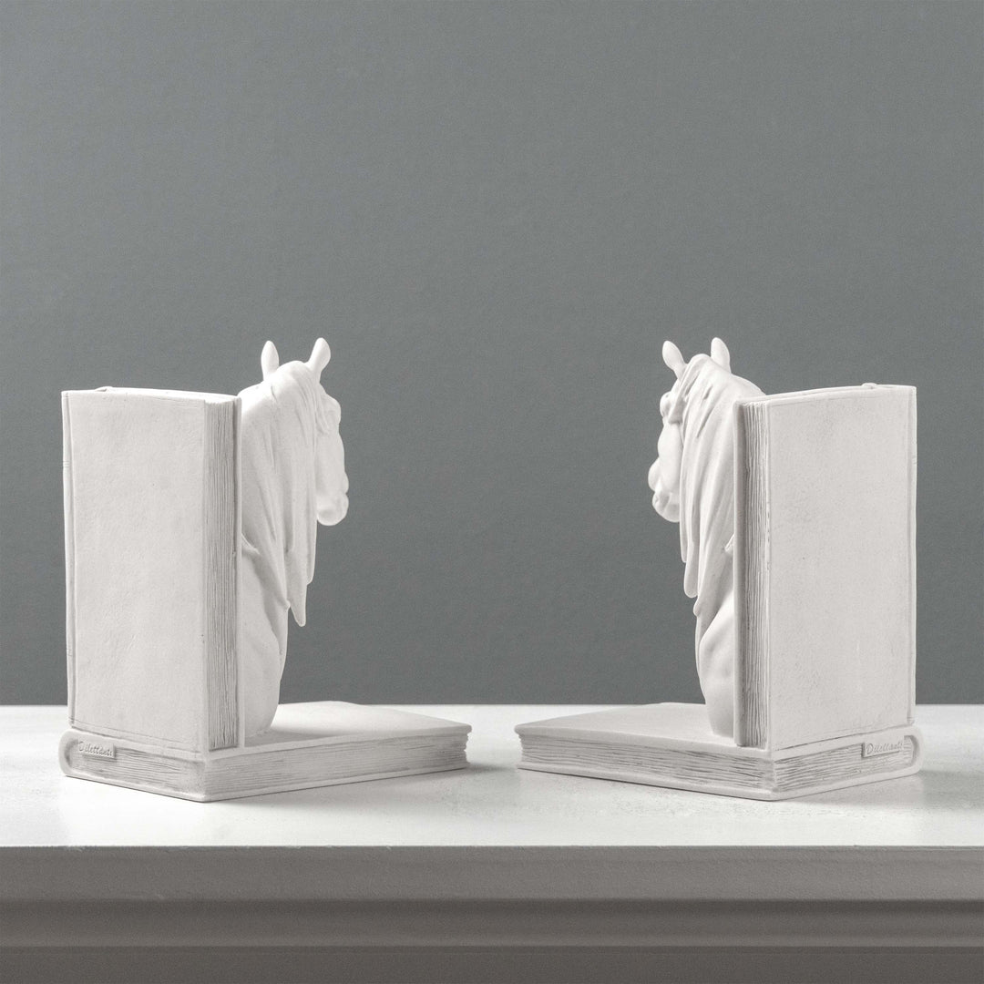 Sujetalibros con cabeza de caballo – Pareja de bustos ecuestres