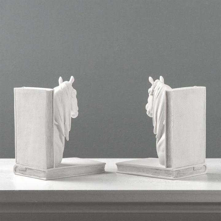 Sujetalibros con cabeza de caballo – Pareja de bustos ecuestres