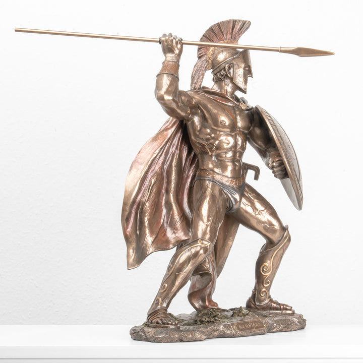 Escultura de Leónidas Guerrero Griego – Héroe de las Termópilas (Grande, Estatua de Bronce en Frío)
