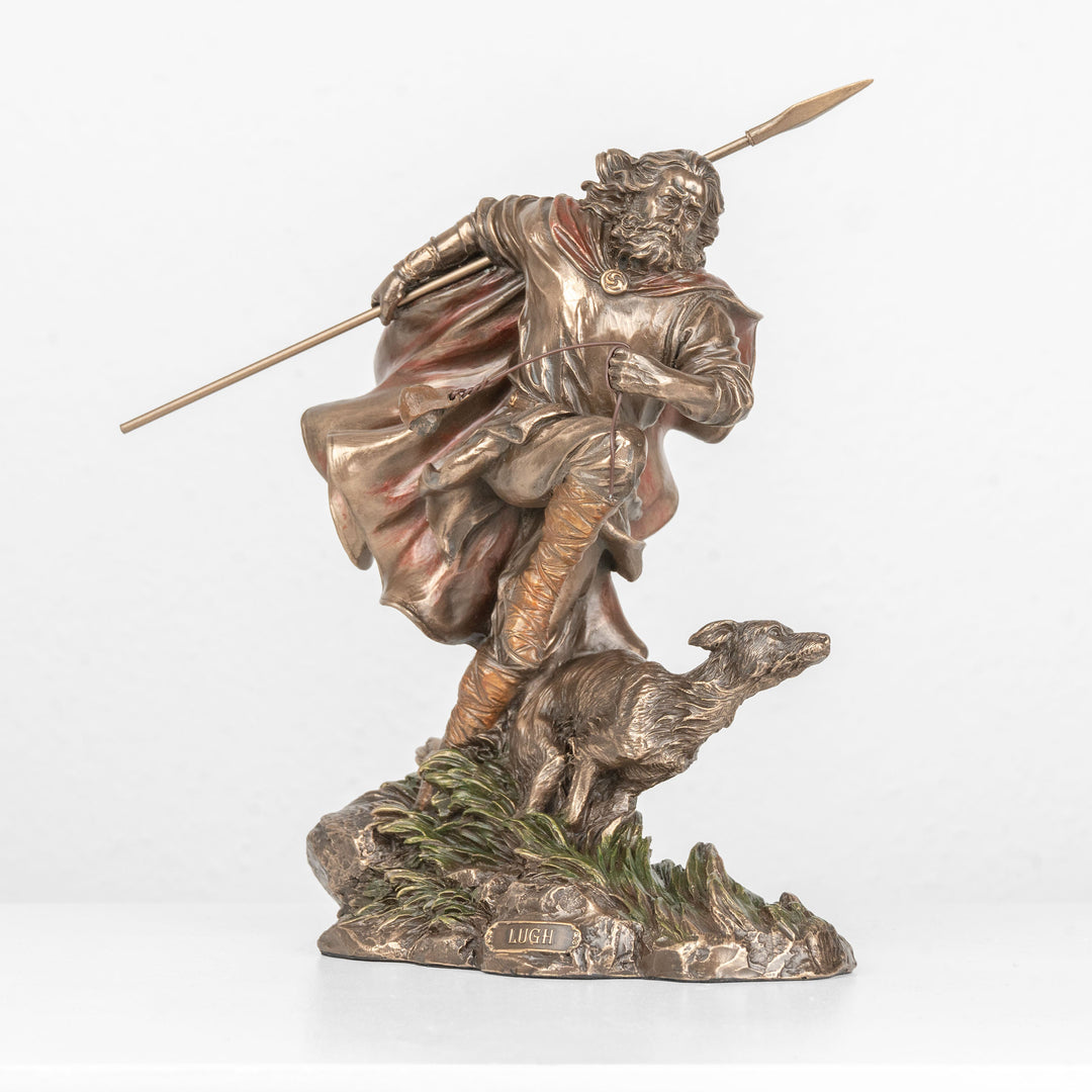 Estatua de Lugh — Dios celta de la habilidad y la maestría (Escultura de bronce fundido en frío)