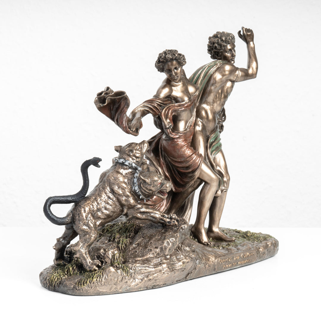 Estatua de Orfeo y Eurídice – Huyendo del Inframundo (Escultura en Bronce Fundido en Frío)