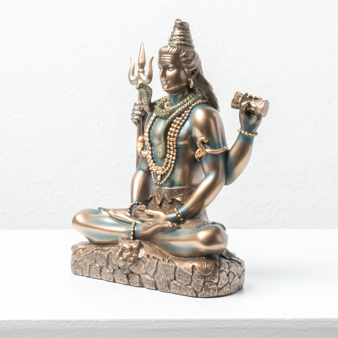 Estatua del Dios Shiva de la India (Escultura de bronce frío)