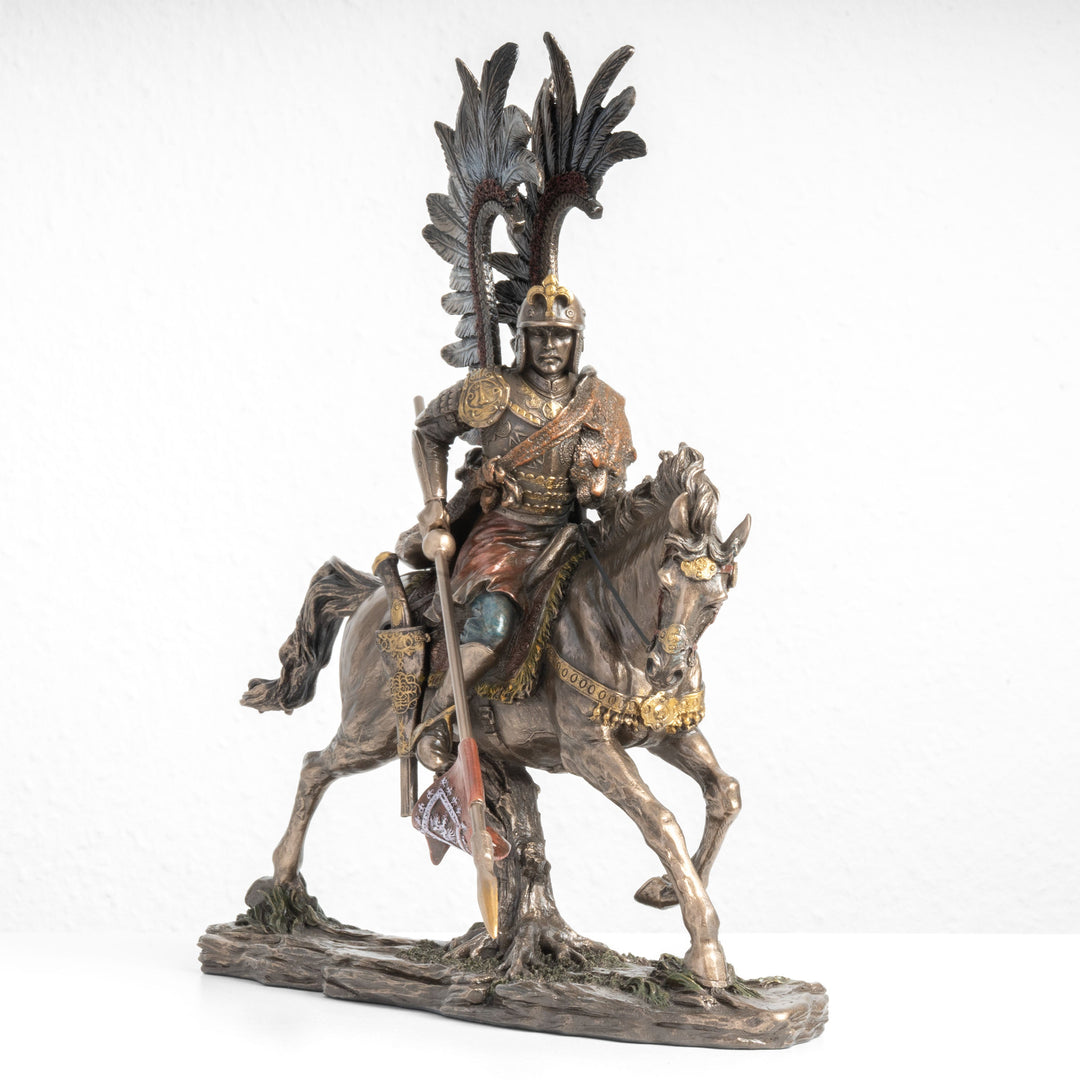 Estatua del Húsar Alado – Caballería de Élite Polaca (Escultura en Bronce Fundido en Frío)