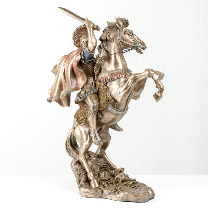 Estatua de Alejandro Magno a caballo (escultura de bronce moldeado en frío)