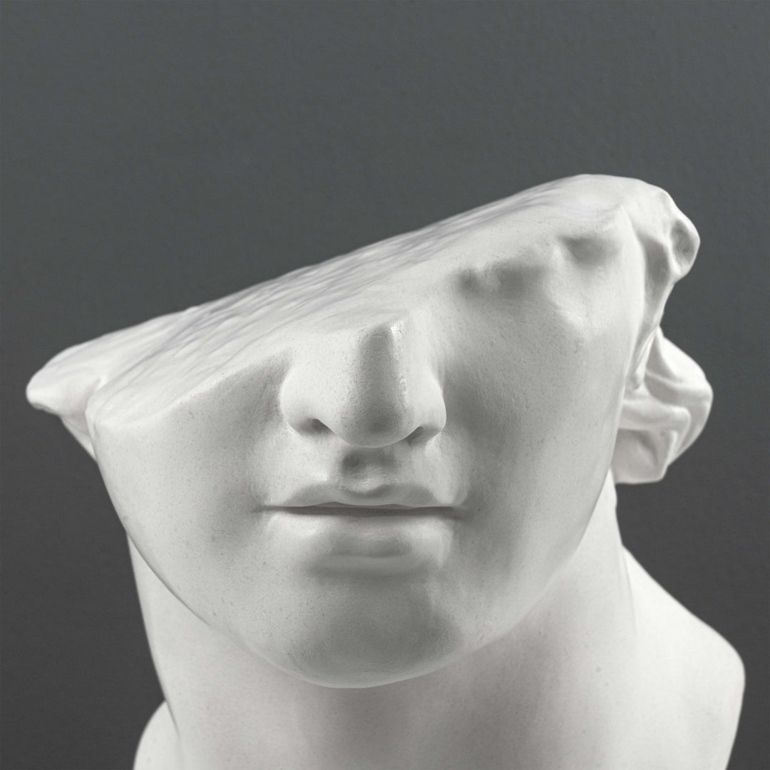 Escultura Fragmento del Busto de Apolo – Inspirada en la Cabeza Colosal de un Joven
