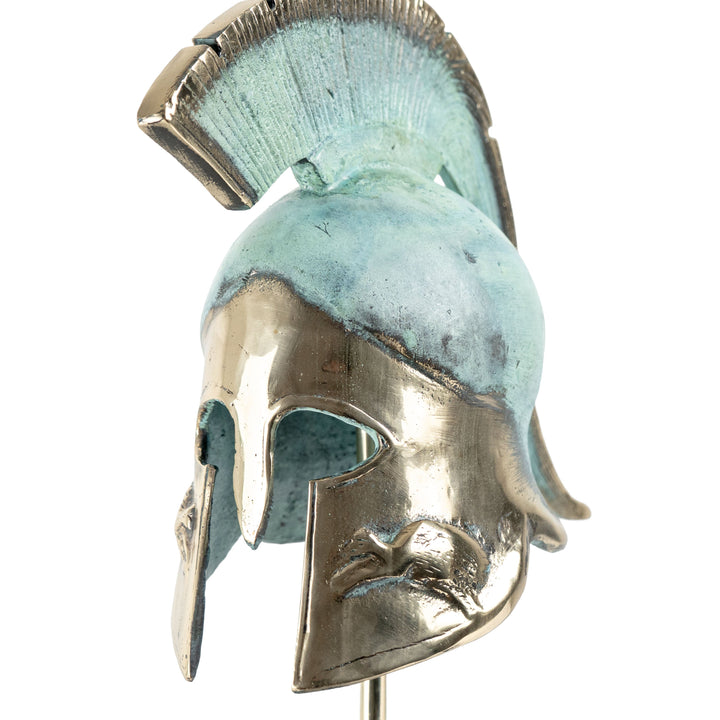 Estatua de casco hoplita griego (Escultura de latón)