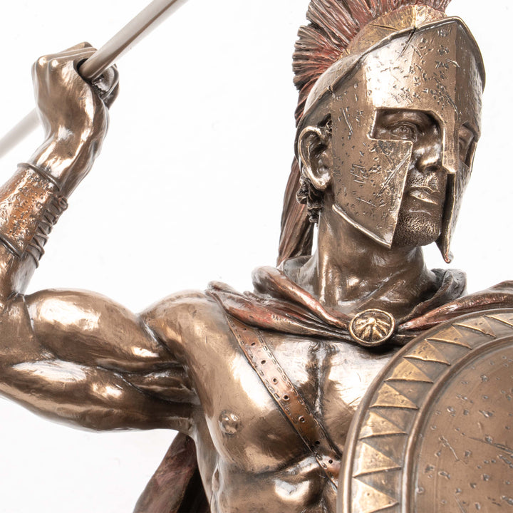 Escultura de Leónidas Guerrero Griego – Héroe de las Termópilas (Grande, Estatua de Bronce en Frío)