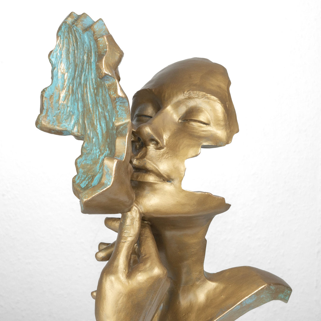 Escultura Amantes "Warmth" de Anglada sobre Base de Mármol