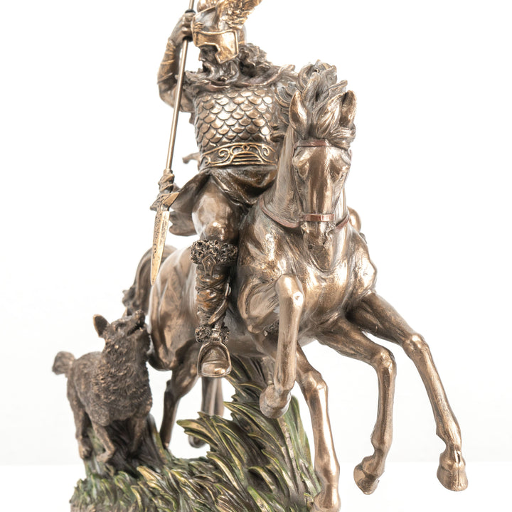 Estatua de Odín montando a Sleipnir — Padre de los dioses nórdicos (Escultura de bronce fundido en frío)