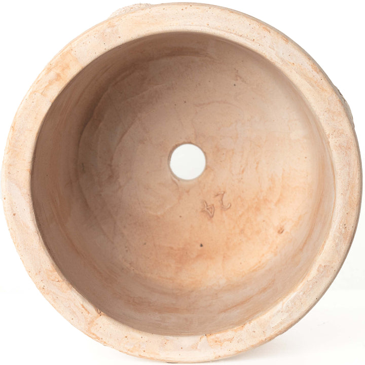 Macetero de terracota con relieve de putti italianos (Cilíndrico)