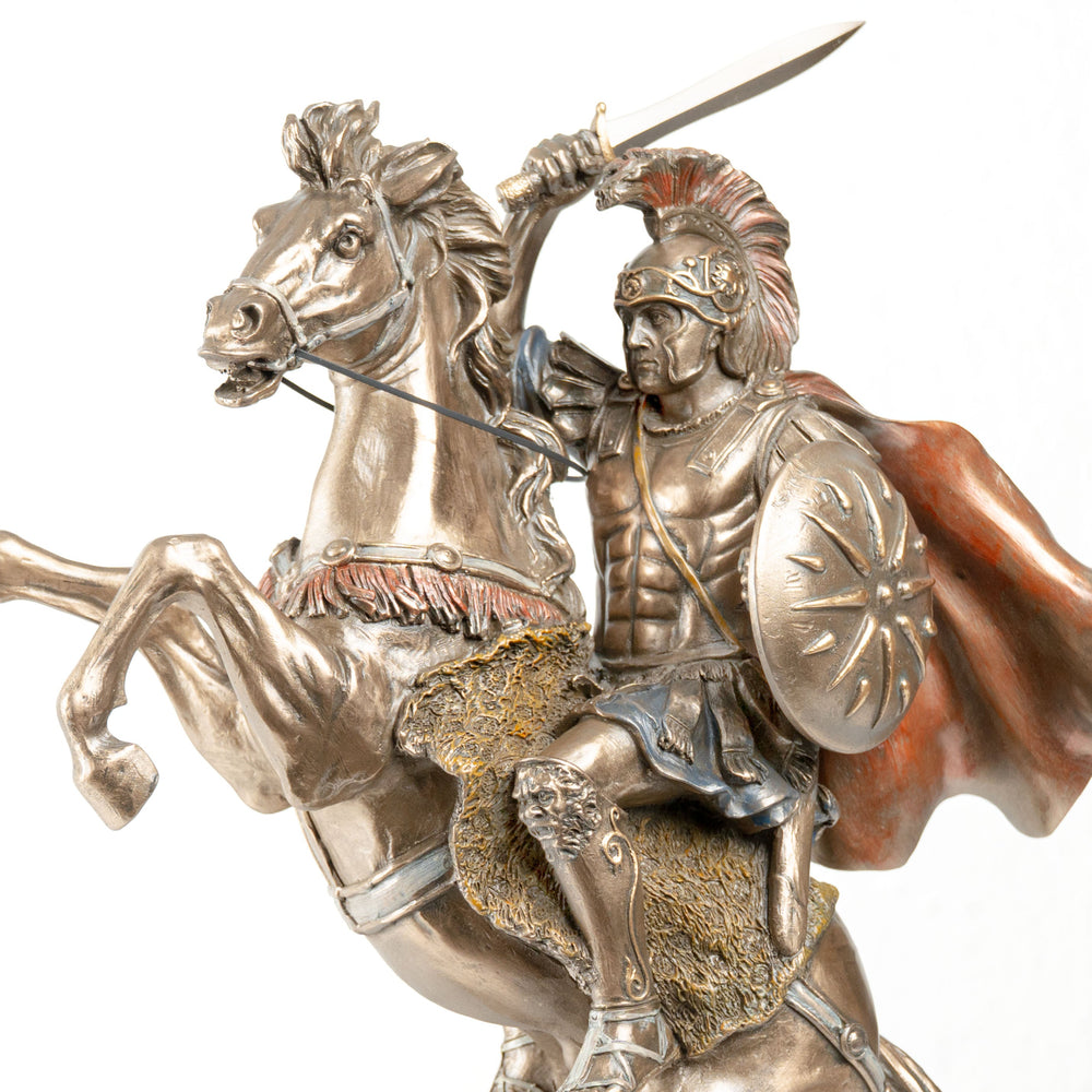 Estatua de Alejandro Magno a caballo (escultura de bronce moldeado en frío)