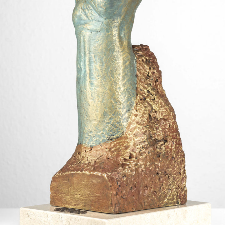 Escultura Campeón "Proelior" de Anglada sobre Base de Mármol