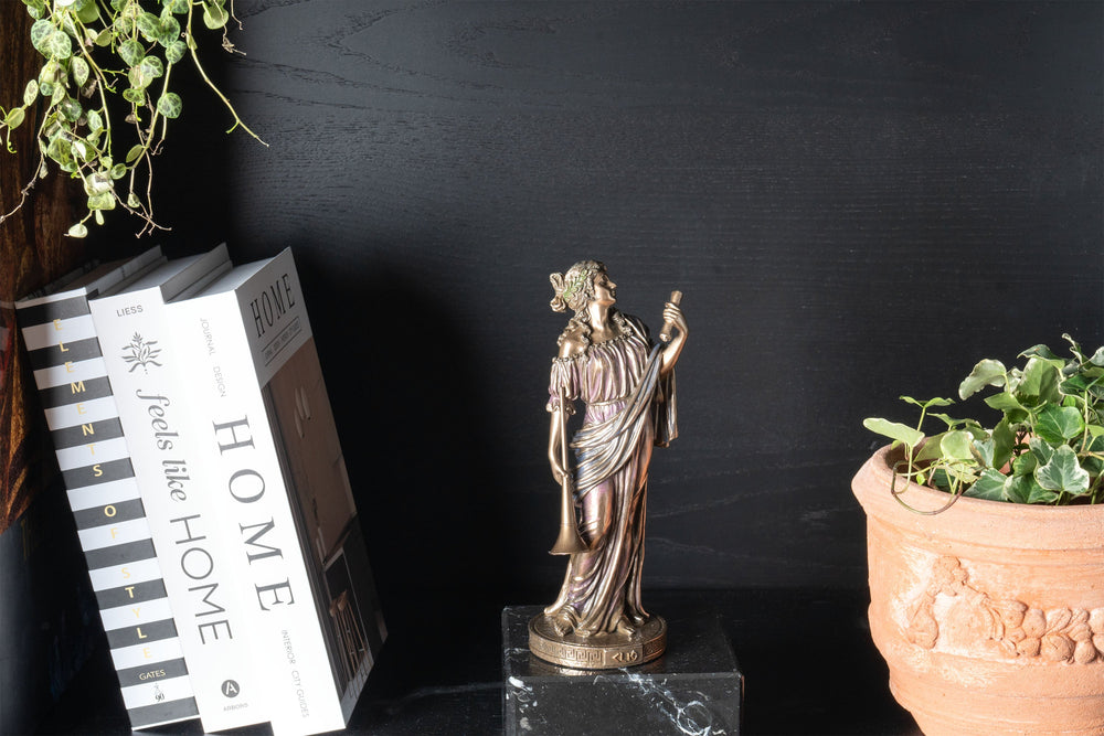 Estatua de Clío, Musa de la Historia (Escultura de bronce frío)