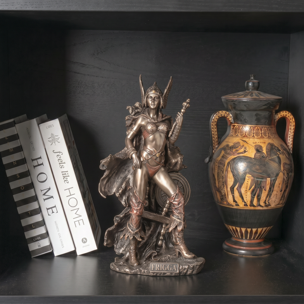 Estatua de Frigg — Diosa nórdica del matrimonio (Bronce fundido en frío)