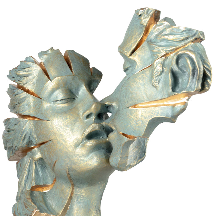Escultura Amantes "Approaching Kiss" de Anglada sobre Base de Mármol