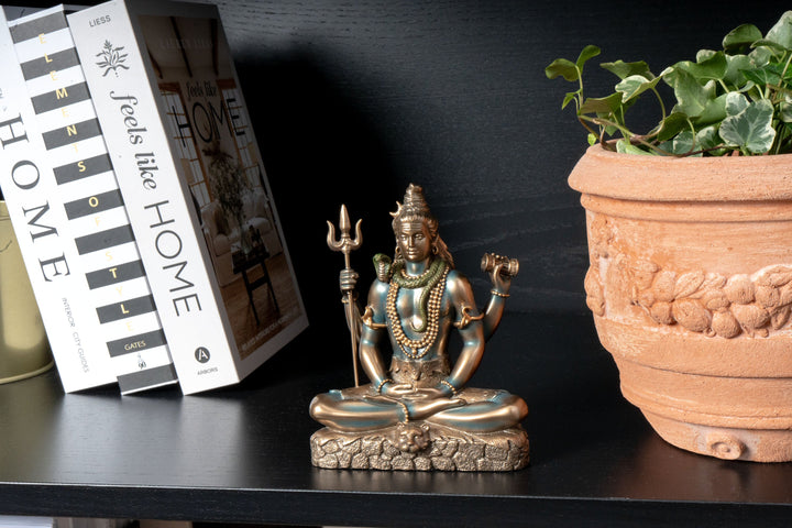 Estatua del Dios Shiva de la India (Escultura de bronce frío)