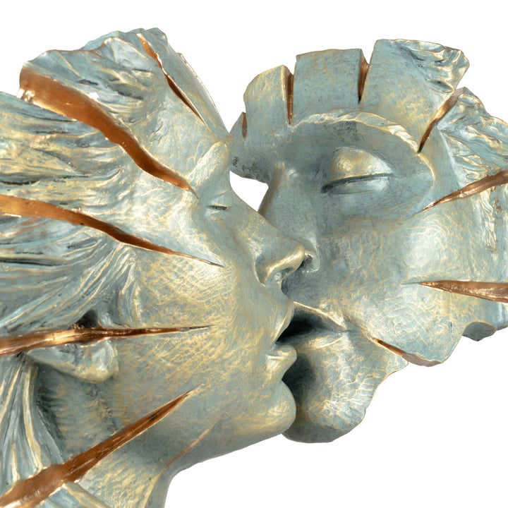Escultura Amantes "Approaching Kiss" de Anglada sobre Base de Mármol