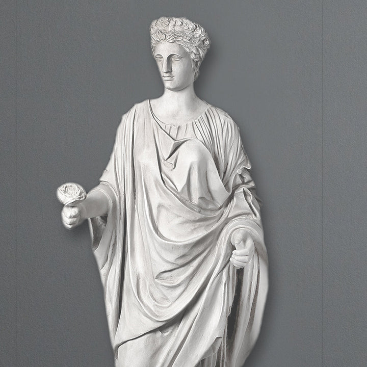 Estatua de Venus con rosa - Escultura de jardín a tamaño real (grande)