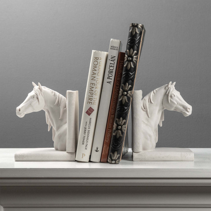 Sujetalibros con cabeza de caballo – Pareja de bustos ecuestres