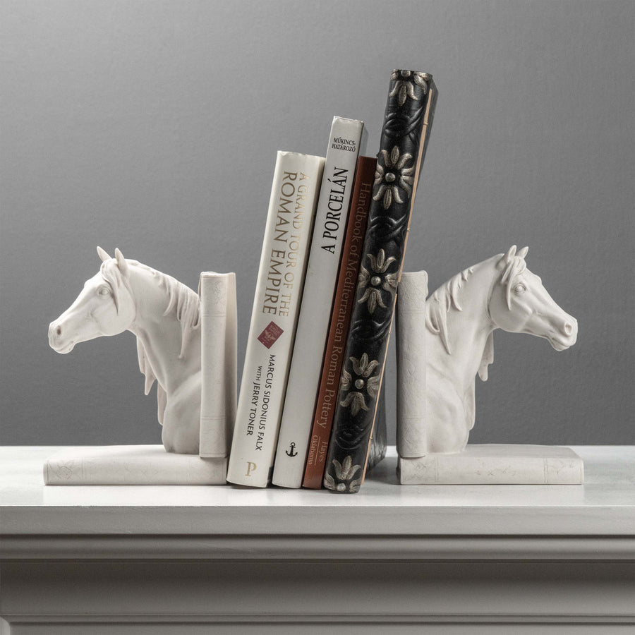 Sujetalibros con cabeza de caballo – Pareja de bustos ecuestres