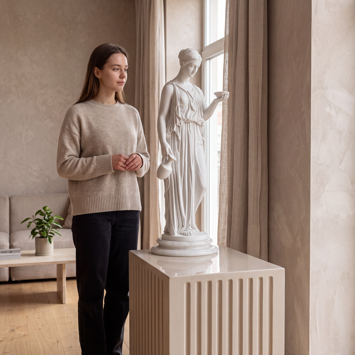 Escultura de Hebe — diosa de la juventud (modelo neoclásico según Thorvaldsen)