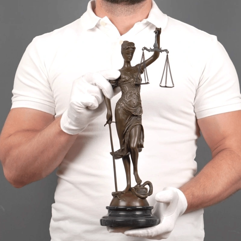 Estatua de la dama de la justicia en bronce (escultura de bronce fundido en caliente)