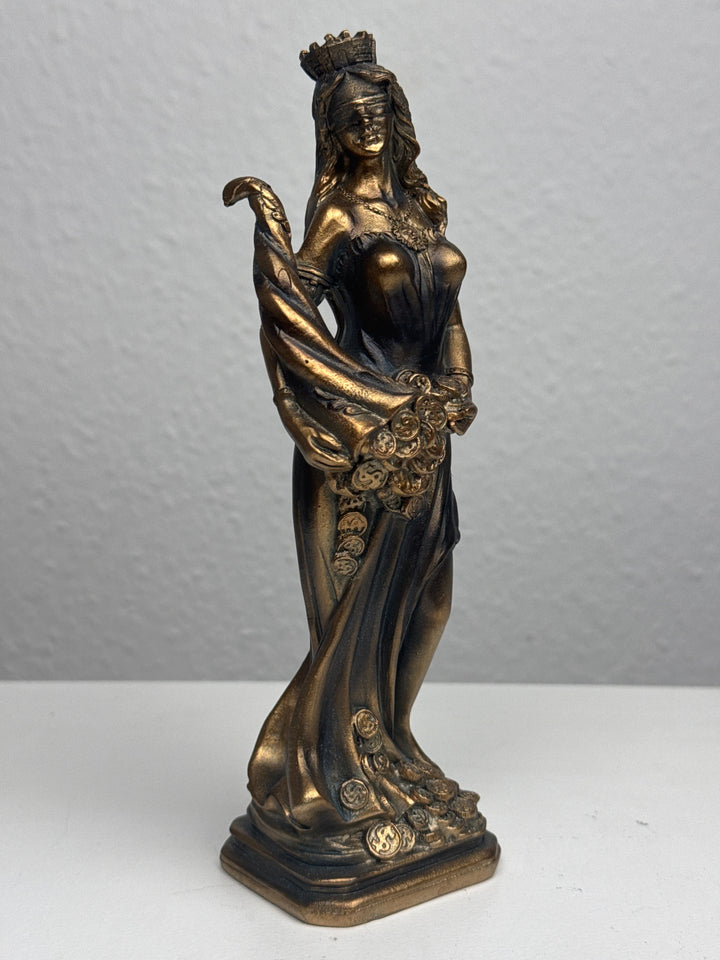 Escultura de Fortuna – Diosa de la Suerte y la Riqueza (Pequeña, Acabado Latón Oscuro)