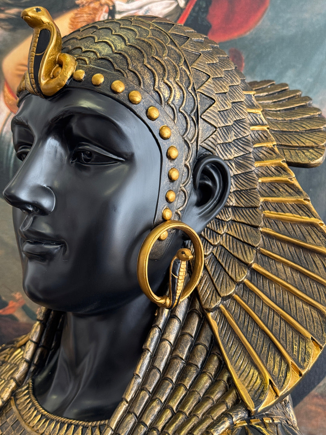 Busto de Cleopatra, Reina de Egipto (Negro y Dorado)