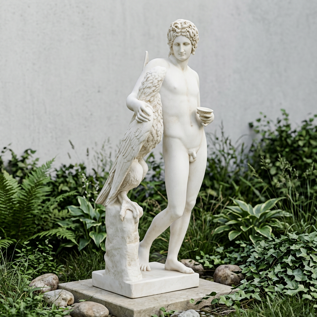 Estatua de Ganímedes - Escultura de jardín a tamaño real (grande)