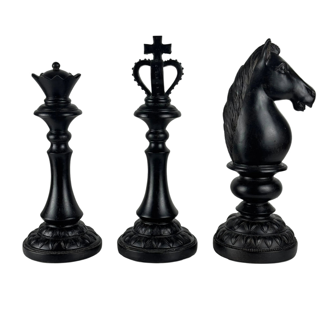 Estatuas de ajedrez (piezas de ajedrez de resina - juego de 3)