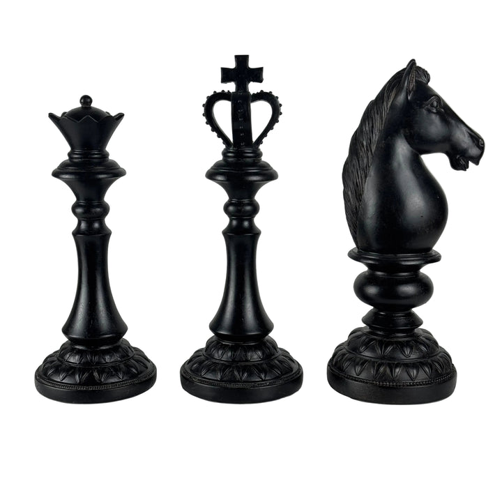 Estatuas de ajedrez (piezas de ajedrez de resina - juego de 3)