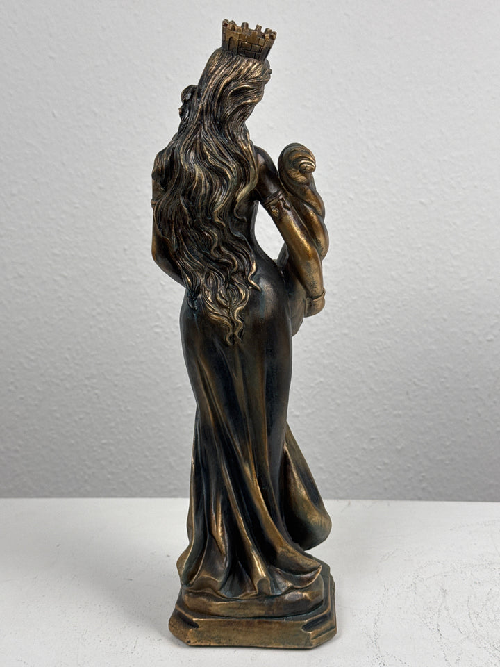 Estatua de la Dama Fortuna – Diosa Griega de la Suerte (Acabado Latón Oscuro)