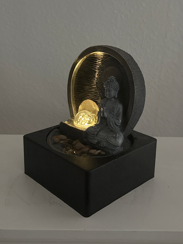 Fuente Interior de Buda Meditando – Zen con Luz y Agua