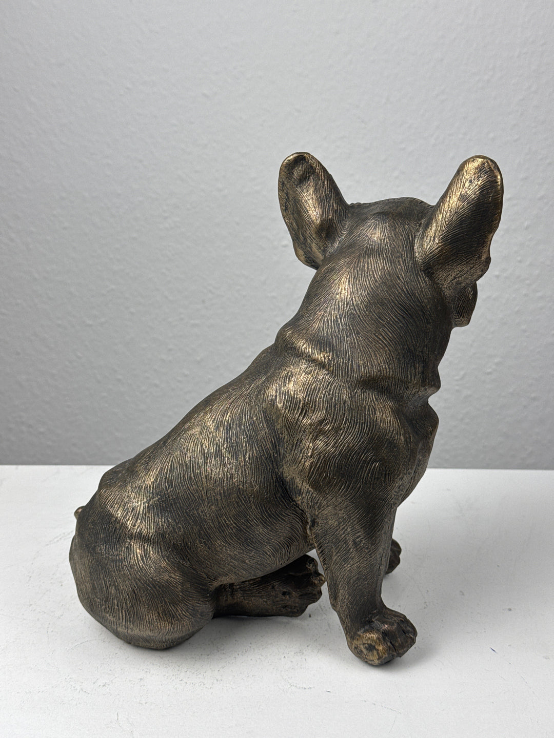 Estatua de Bulldog Sentado (Acabado en Bronce)