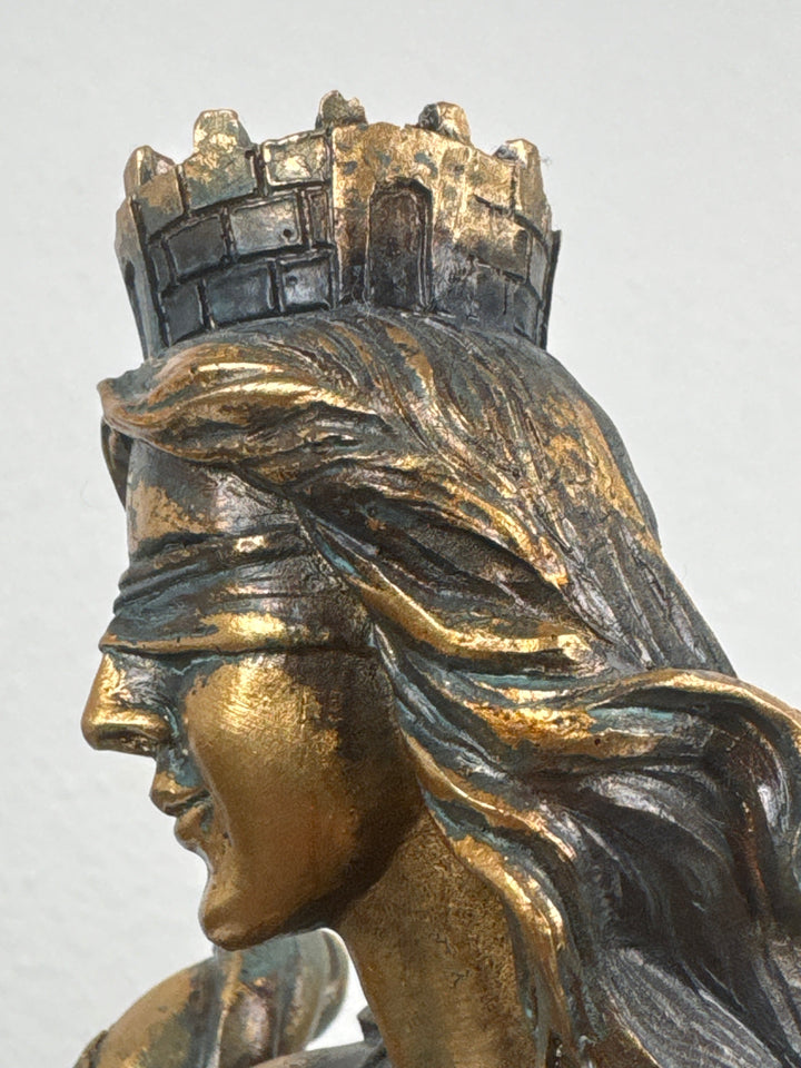 Estatua de la Dama Fortuna – Diosa Griega de la Suerte (Acabado Latón Oscuro)